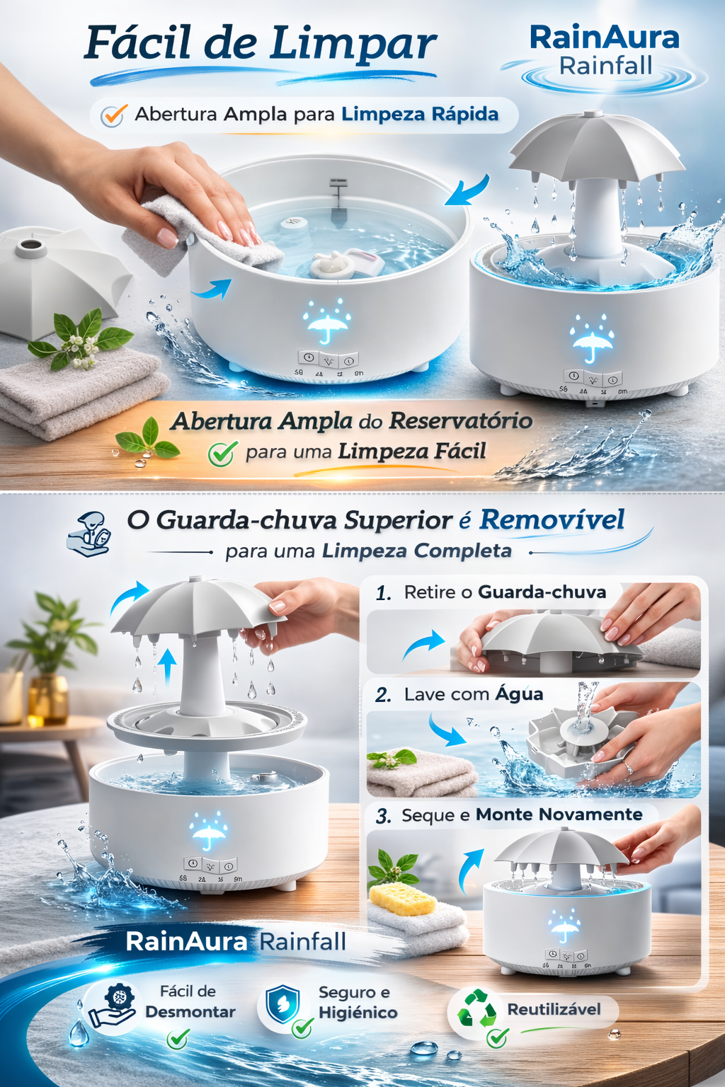 RainAura Rainfall Humidificador de Paragua.